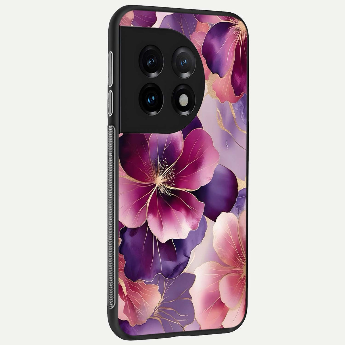  Pink Bouquet Florals back cover For OnePlus 11 slim fit glass case with vibrant aesthetic design