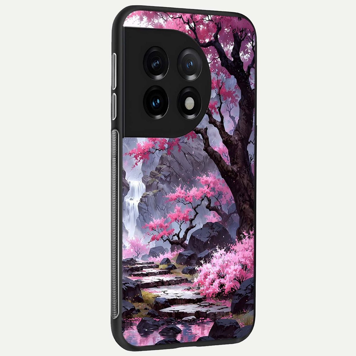  Pink Sunflower Glow back cover For OnePlus 11 slim fit glass case with vibrant aesthetic design
