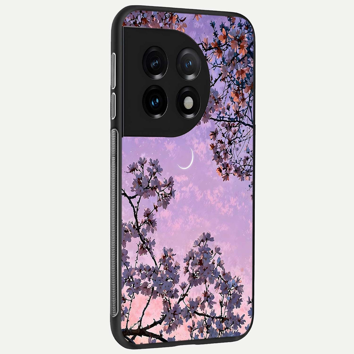  Purple Serenity Moon back cover For OnePlus 11 slim fit glass case with vibrant aesthetic design