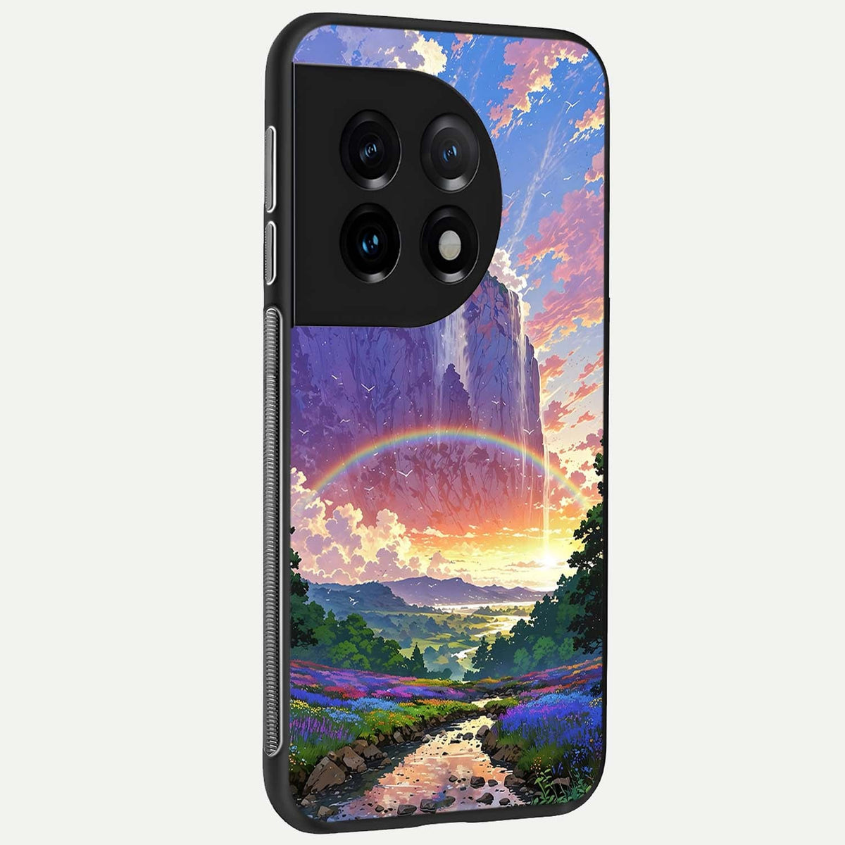  Rainbow Valley Dream back cover For OnePlus 11 slim fit glass case with vibrant aesthetic design