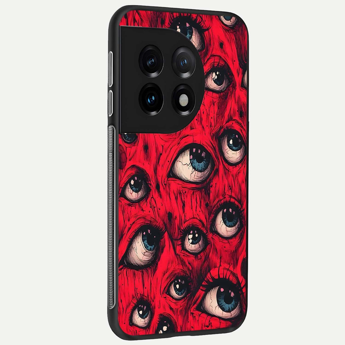  Red Eyes Pattern back cover For OnePlus 11 slim fit glass case with vibrant aesthetic design