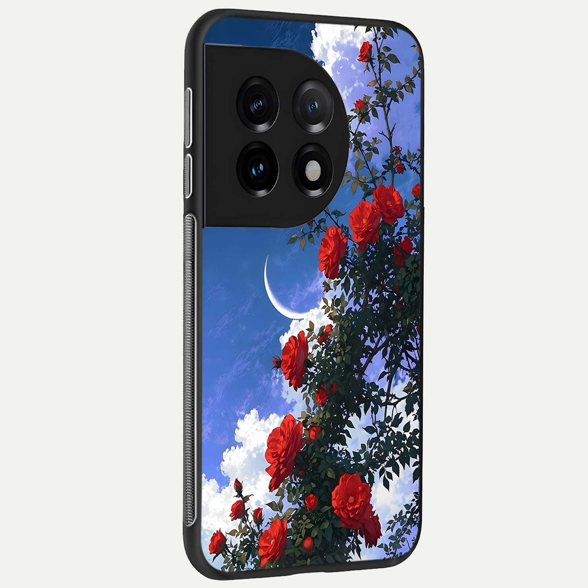  Rose Drift Flowers back cover For OnePlus 11 slim fit glass case with vibrant aesthetic design