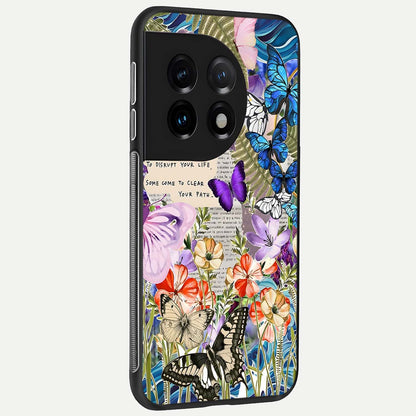  Storm Path Bloom back cover For OnePlus 11 slim fit glass case with vibrant aesthetic design