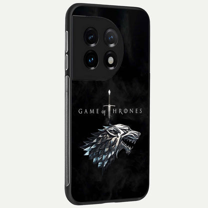  Throne Wolf Legacy back cover For OnePlus 11 slim fit glass case with vibrant aesthetic design