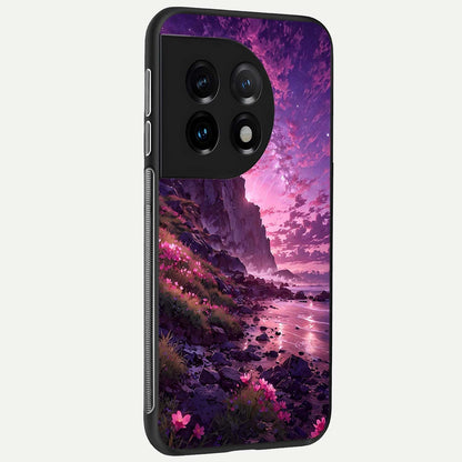  Twilight Blossom Coast back cover For OnePlus 11 slim fit glass case with vibrant aesthetic design