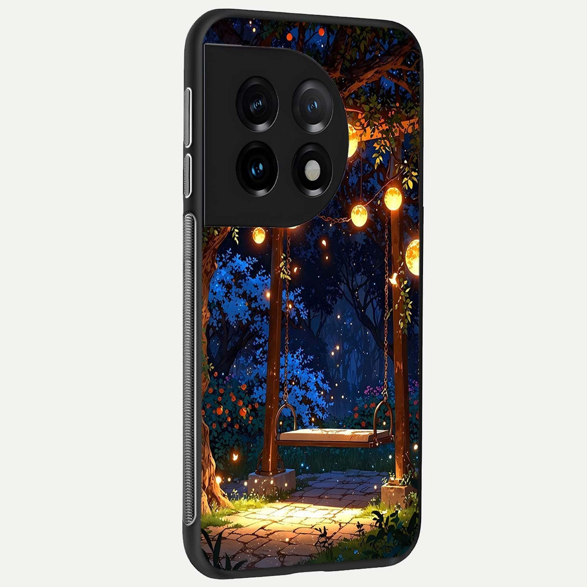  Twilight Garden Swing back cover For OnePlus 11 slim fit glass case with vibrant aesthetic design