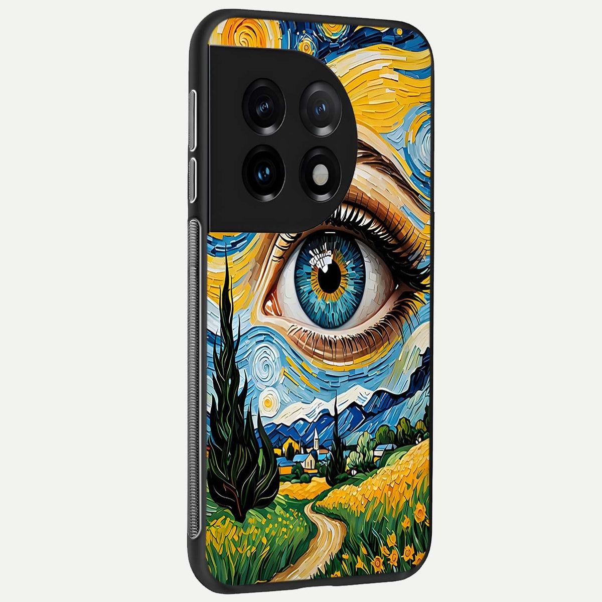  Van Gogh Eye back cover For OnePlus 11 slim fit glass case with vibrant aesthetic design