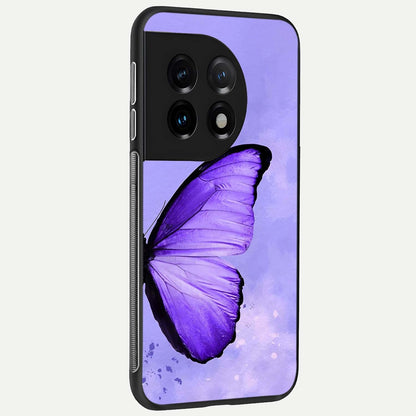  Violet Dream Wing back cover For OnePlus 11 slim fit glass case with vibrant aesthetic design
