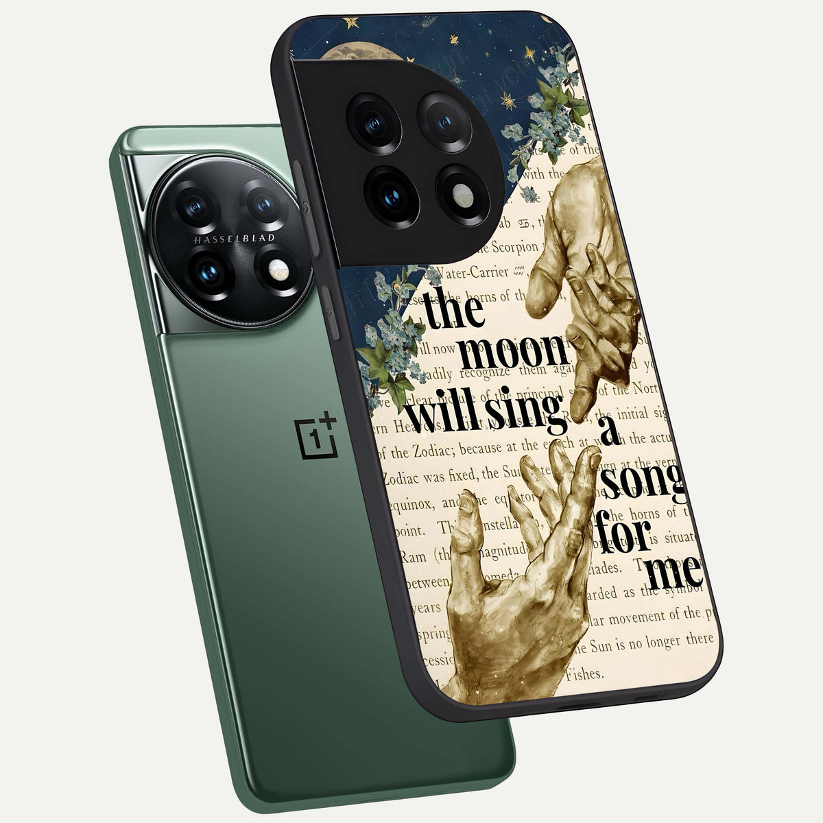  Aesthetic Divine phone case For OnePlus 11 showing premium glass back cover with detailed artwork