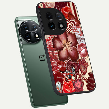 Aesthetic Little Freak phone case For OnePlus 11 showing premium glass back cover with detailed artwork