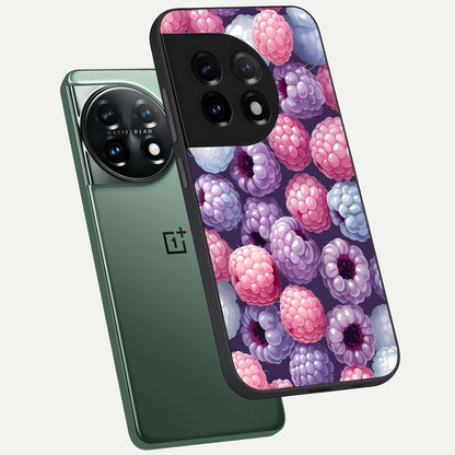  Berry Candy Pop phone case For OnePlus 11 showing premium glass back cover with detailed artwork