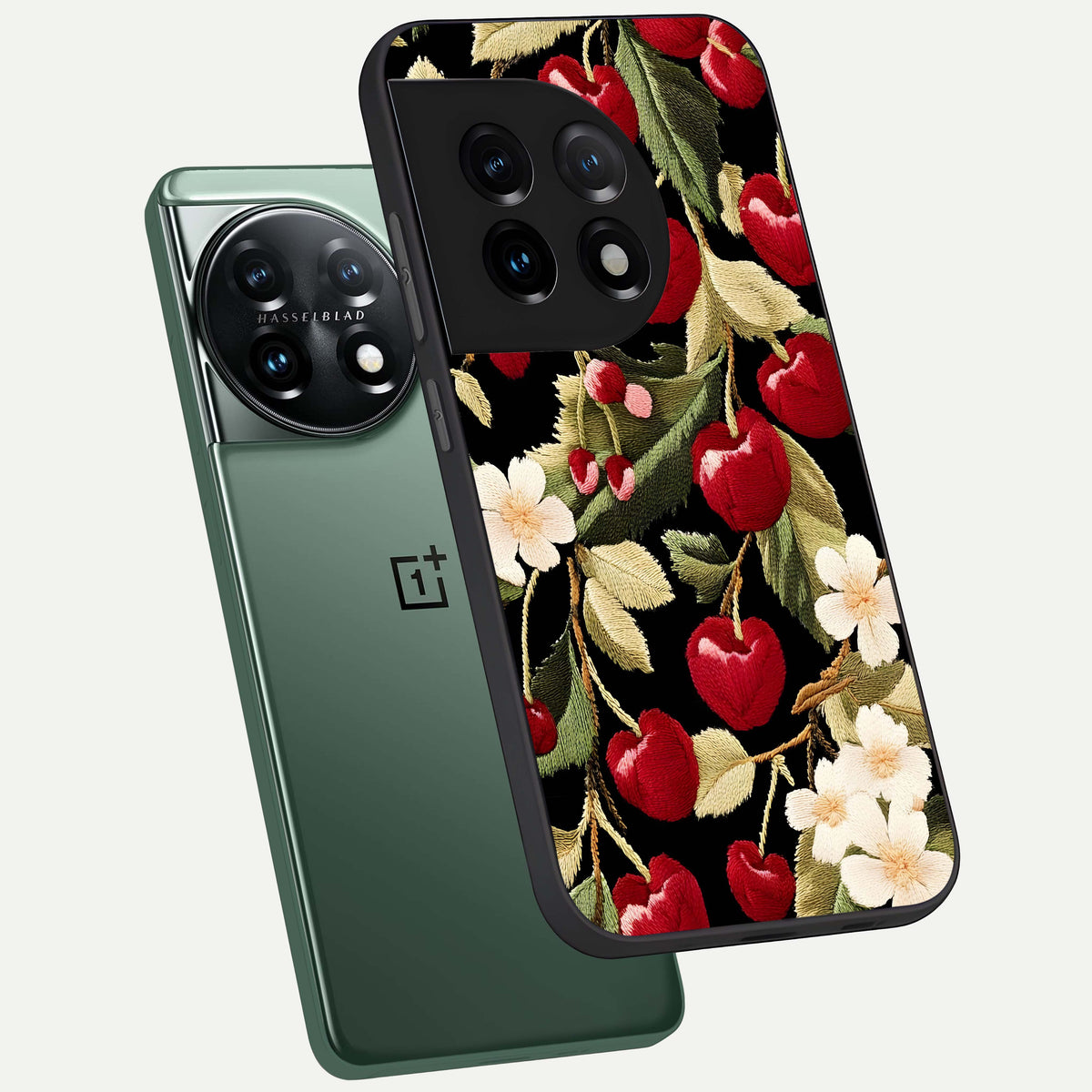  Blooming Spendor Bird phone case For OnePlus 11 showing premium glass back cover with detailed artwork