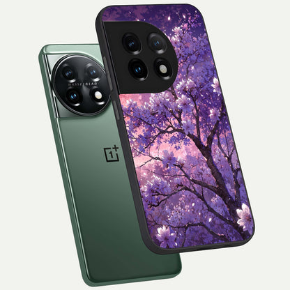  Blossom Tree phone case For OnePlus 11 showing premium glass back cover with detailed artwork