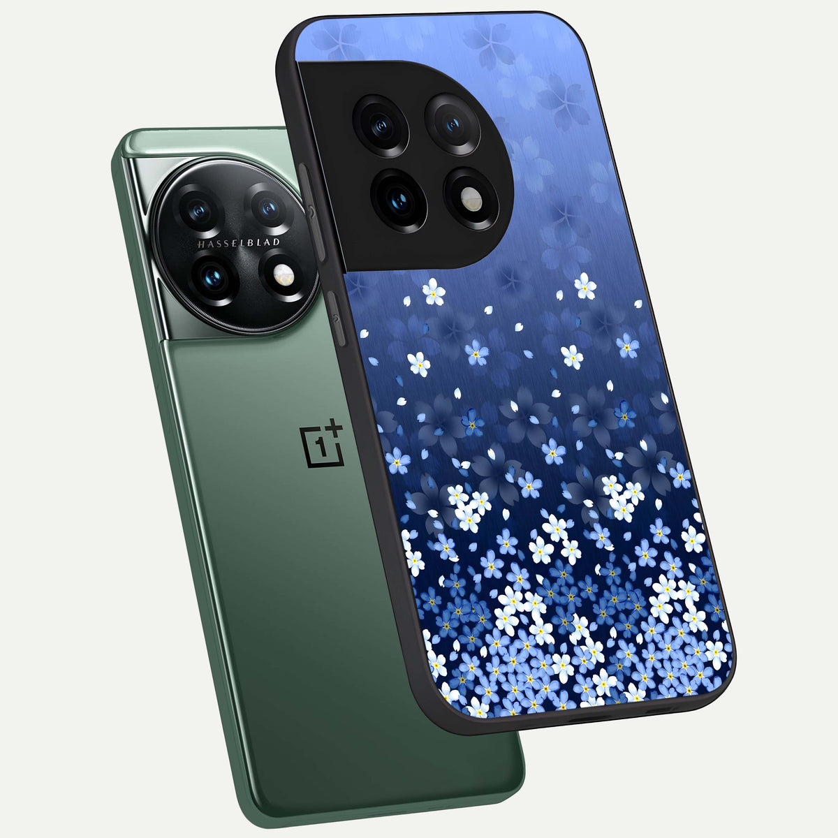  Blue Starry phone case For OnePlus 11 showing premium glass back cover with detailed artwork