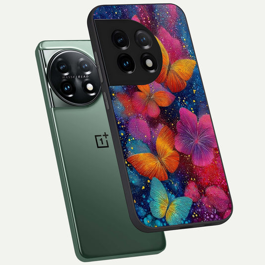  Butterfly Dream Mist phone case For OnePlus 11 showing premium glass back cover with detailed artwork