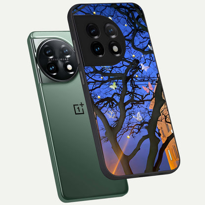  Butterfly Night Magic phone case For OnePlus 11 showing premium glass back cover with detailed artwork