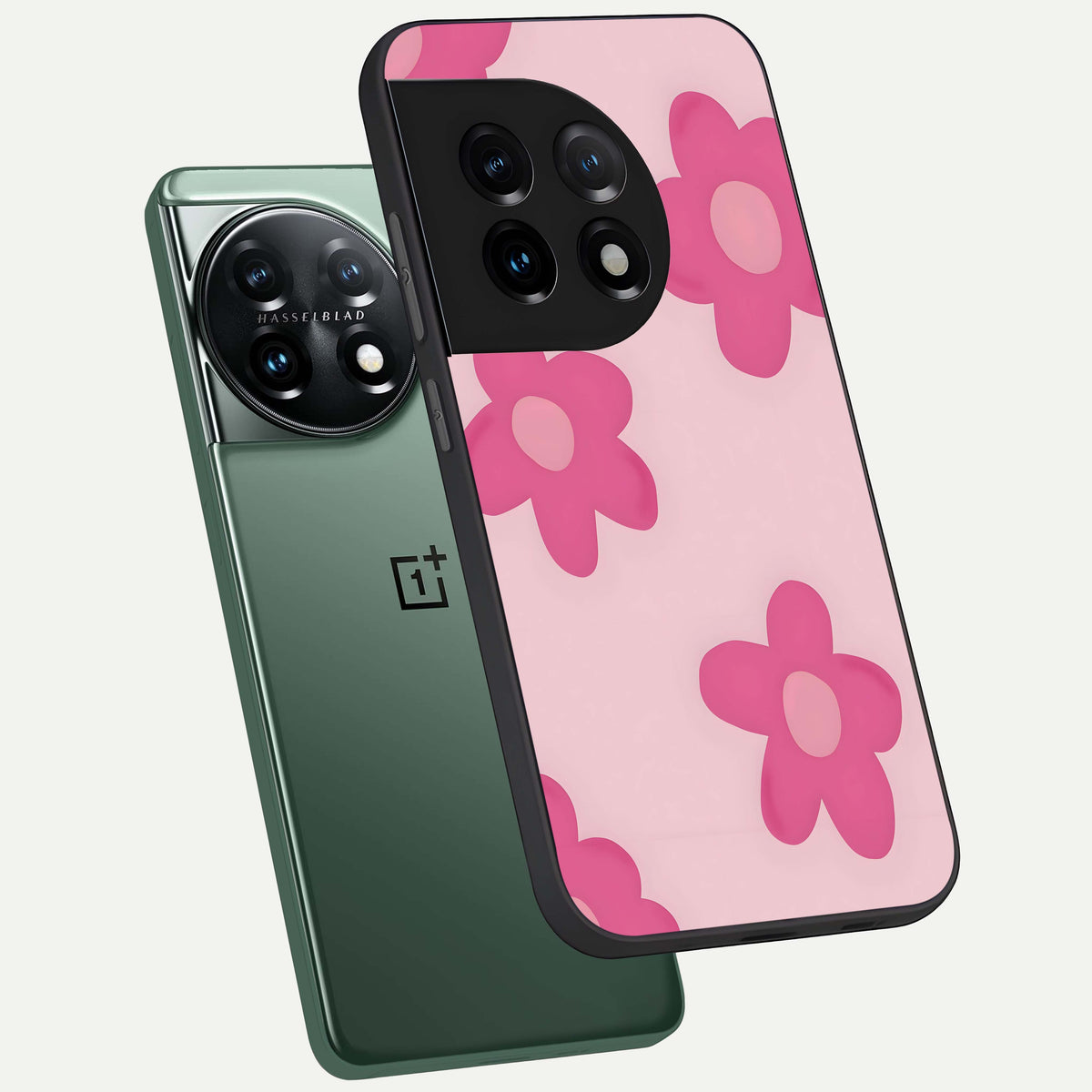  Candy Bloom Dreams phone case For OnePlus 11 showing premium glass back cover with detailed artwork