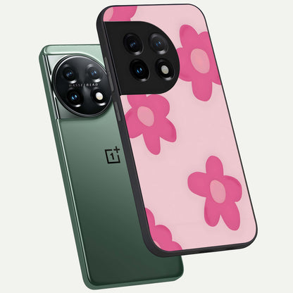  Candy Bloom Dreams phone case For OnePlus 11 showing premium glass back cover with detailed artwork