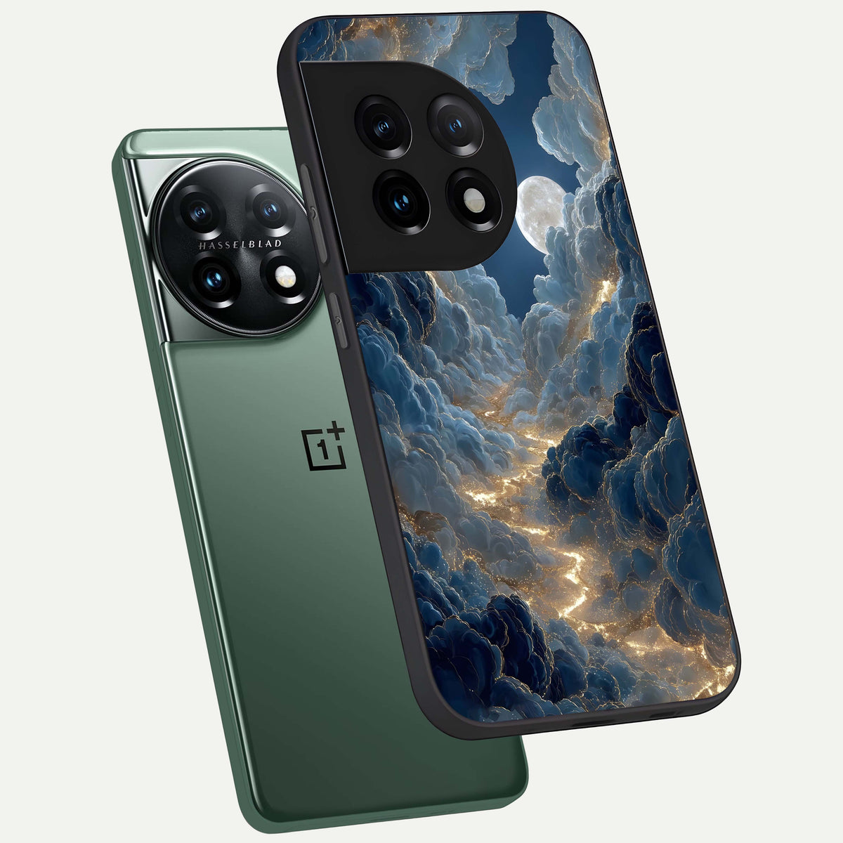  Celestial Cloud Road phone case For OnePlus 11 showing premium glass back cover with detailed artwork