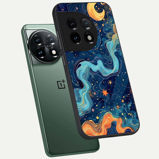  Celestial Dream Flow phone case For OnePlus 11 showing premium glass back cover with detailed artwork