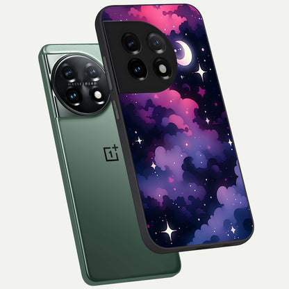  Celestial Moon Magic phone case For OnePlus 11 showing premium glass back cover with detailed artwork