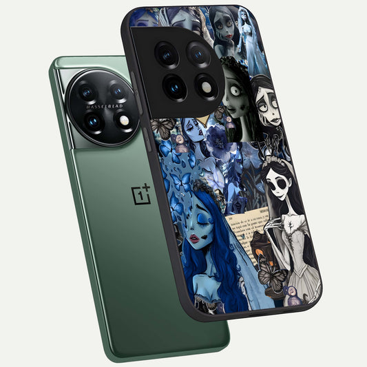  Corpse Bride Posters phone case For OnePlus 11 showing premium glass back cover with detailed artwork