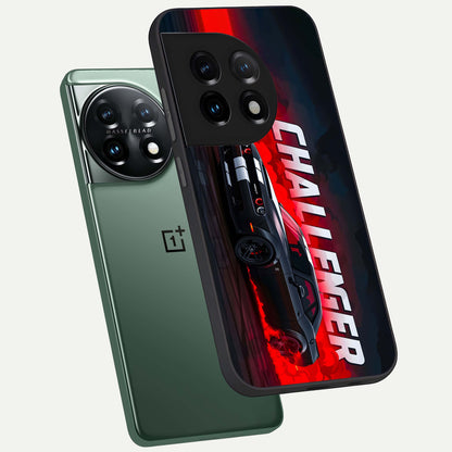  Crimson Challenger Fury phone case For OnePlus 11 showing premium glass back cover with detailed artwork