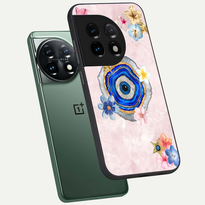  Divine Aura Bloom phone case For OnePlus 11 showing premium glass back cover with detailed artwork