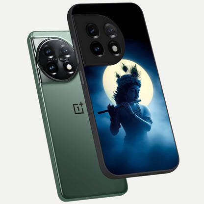  Divine Moon Flute phone case For OnePlus 11 showing premium glass back cover with detailed artwork