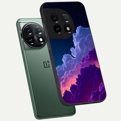  Dreamy Cloud Skies phone case For OnePlus 11 showing premium glass back cover with detailed artwork
