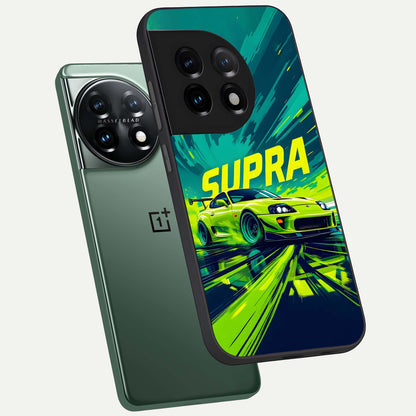  Electric Supra Thunder phone case For OnePlus 11 showing premium glass back cover with detailed artwork