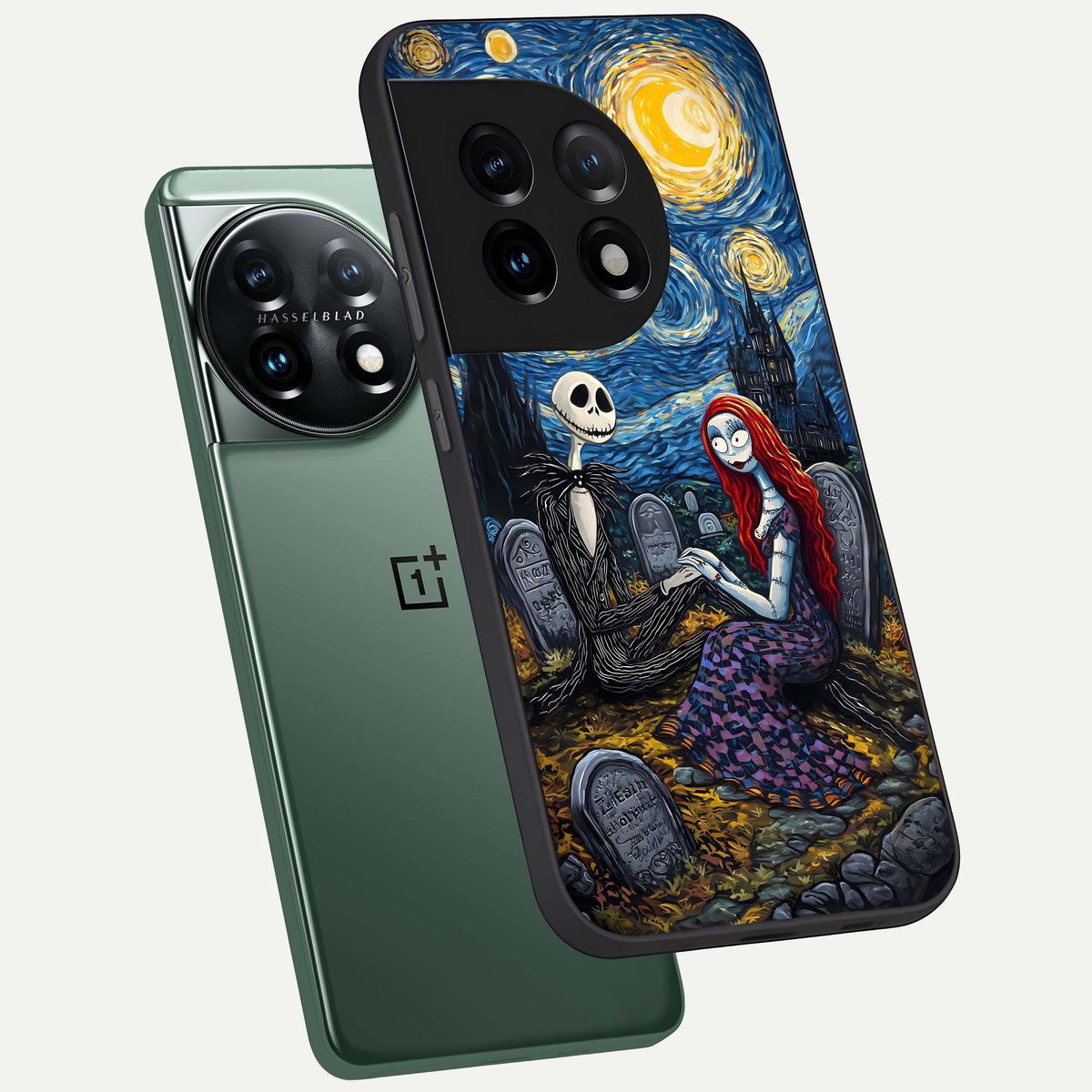  Eternal Night Love phone case For OnePlus 11 showing premium glass back cover with detailed artwork