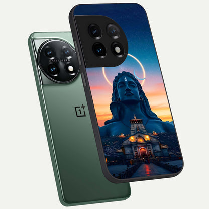  Eternal Shiva Aura phone case For OnePlus 11 showing premium glass back cover with detailed artwork