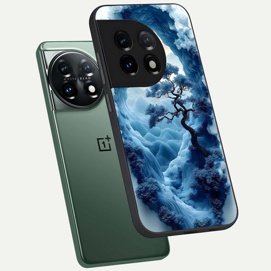  Frozen Serenity Gate phone case For OnePlus 11 showing premium glass back cover with detailed artwork