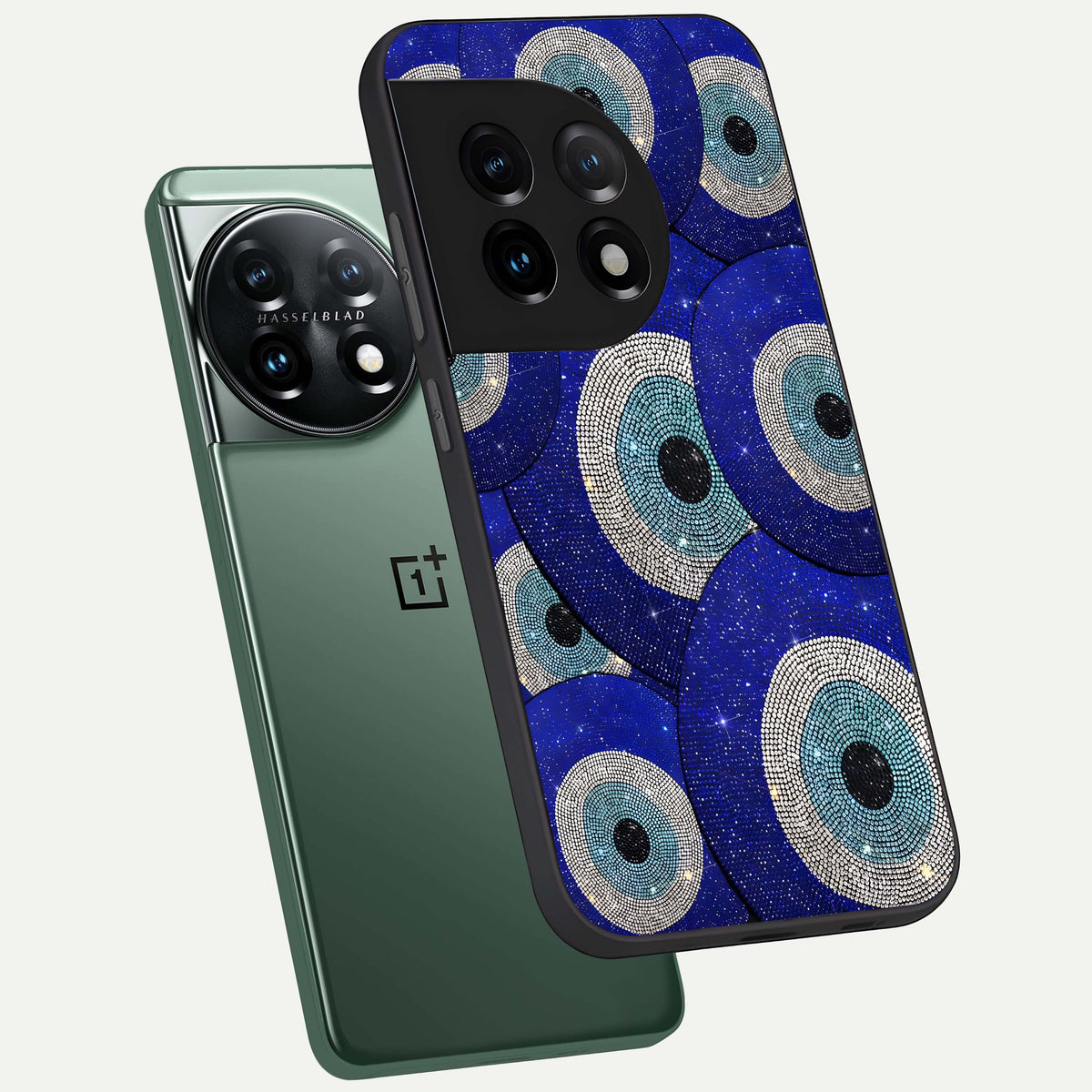  Galaxy Eye Flow phone case For OnePlus 11 showing premium glass back cover with detailed artwork