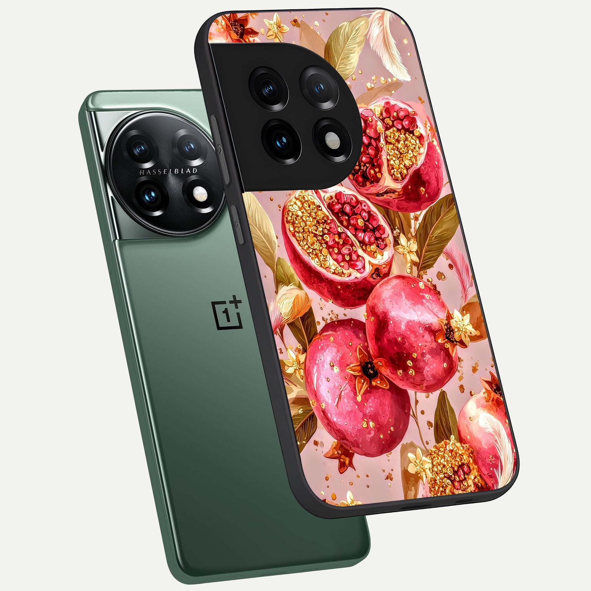  Golden Bloom Glow phone case For OnePlus 11 showing premium glass back cover with detailed artwork