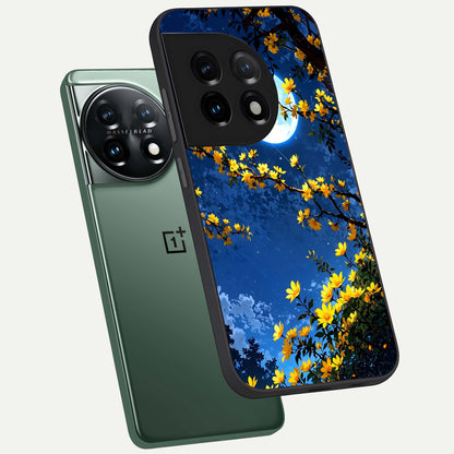  Golden Night Glow phone case For OnePlus 11 showing premium glass back cover with detailed artwork