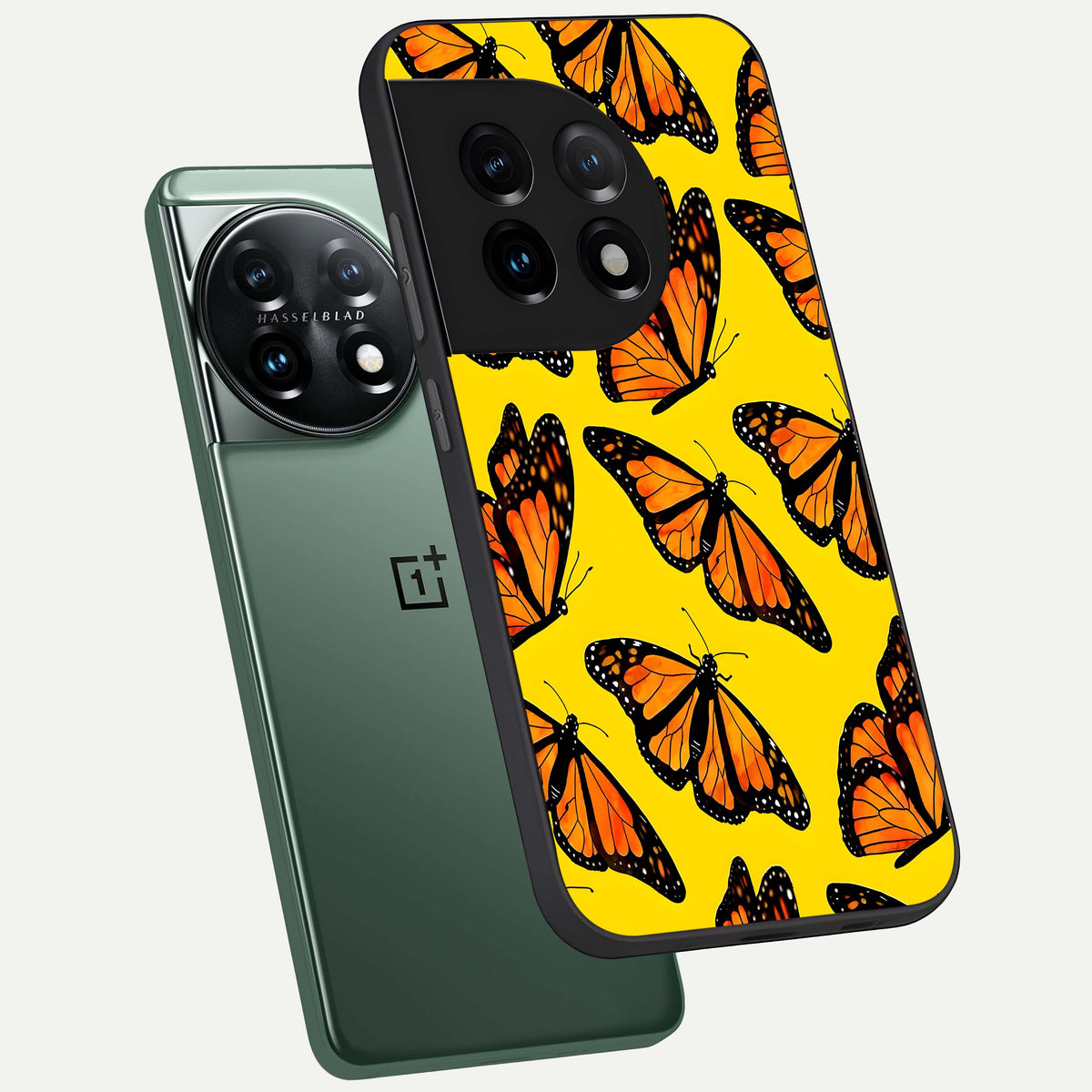  Golden Wing Flight phone case For OnePlus 11 showing premium glass back cover with detailed artwork