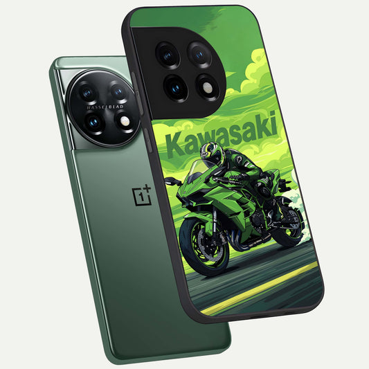  Greenery Sky phone case For OnePlus 11 showing premium glass back cover with detailed artwork