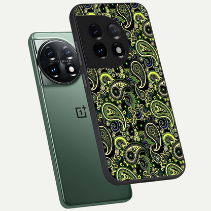 Green Lemon phone case For OnePlus 11 showing premium glass back cover with detailed artwork