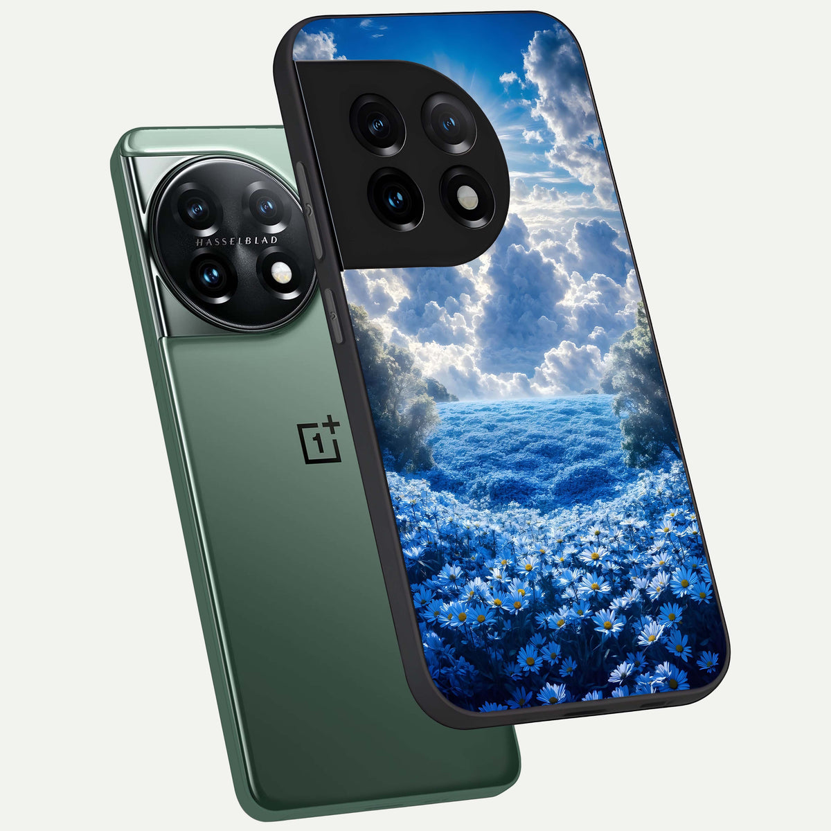  Heavenly Daisy Horizon phone case For OnePlus 11 showing premium glass back cover with detailed artwork
