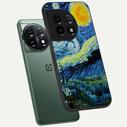  Inspired Van Gogh Art phone case For OnePlus 11 showing premium glass back cover with detailed artwork