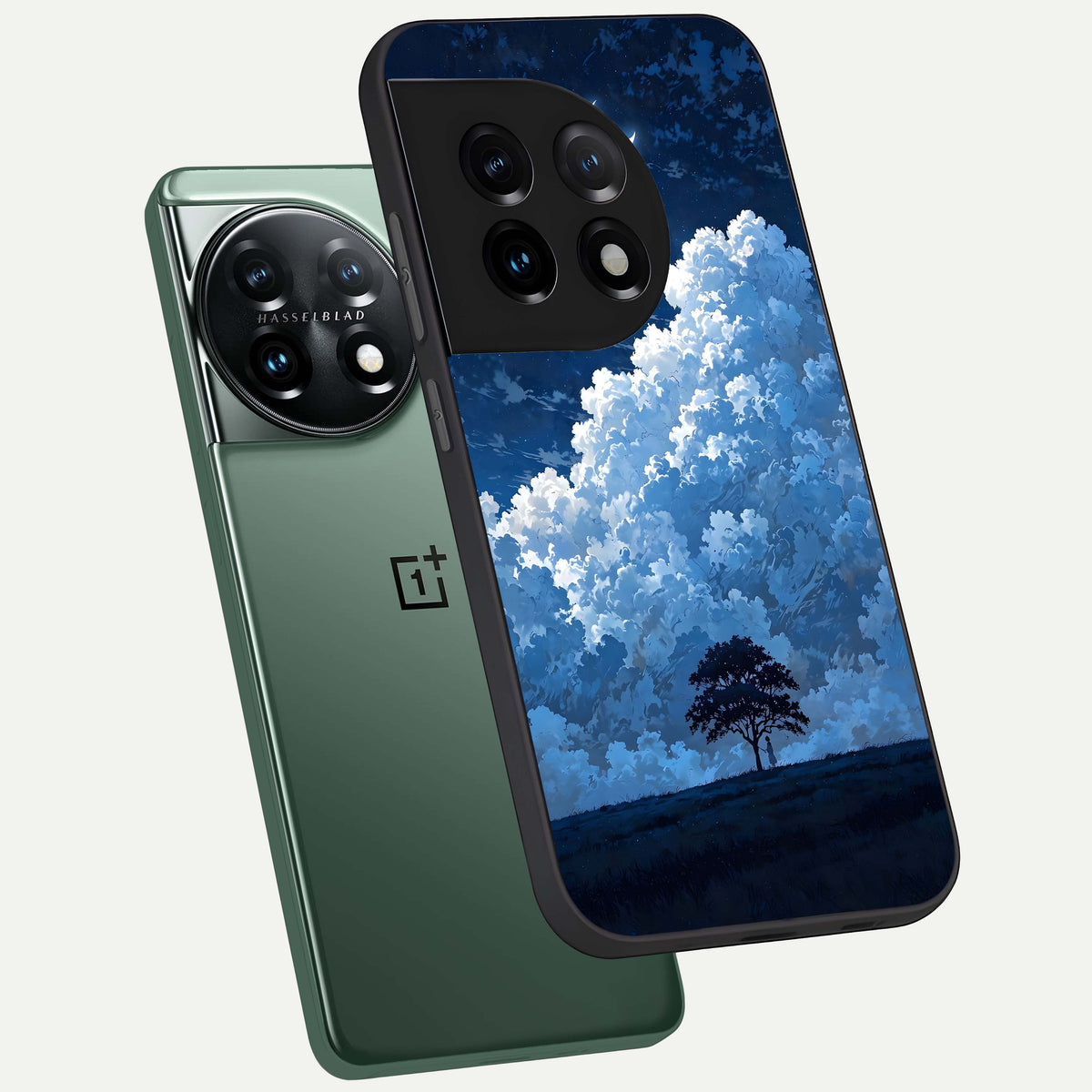  Midnight Sky Serenity phone case For OnePlus 11 showing premium glass back cover with detailed artwork