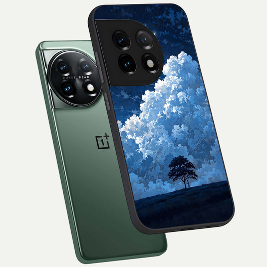  Midnight Sky Serenity phone case For OnePlus 11 showing premium glass back cover with detailed artwork