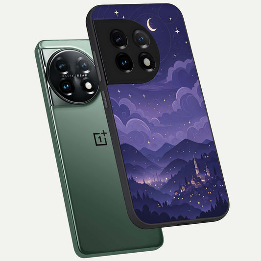  Minimal Night View phone case For OnePlus 11 showing premium glass back cover with detailed artwork
