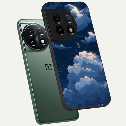  Moon Dream Haze phone case For OnePlus 11 showing premium glass back cover with detailed artwork