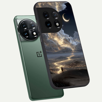  Moonlight Spark Path phone case For OnePlus 11 showing premium glass back cover with detailed artwork