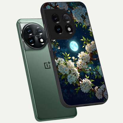  Moonlit Blossom Dream phone case For OnePlus 11 showing premium glass back cover with detailed artwork