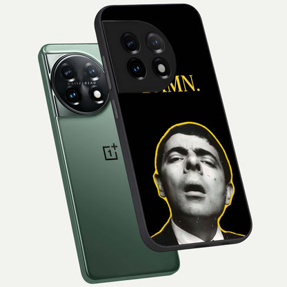  Mr Bean Damn phone case For OnePlus 11 showing premium glass back cover with detailed artwork