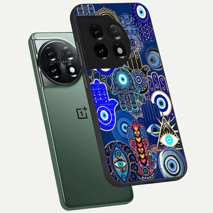 Mystic Palm Guard phone case For OnePlus 11 showing premium glass back cover with detailed artwork
